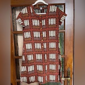 VTG patterned textured mini dress medium